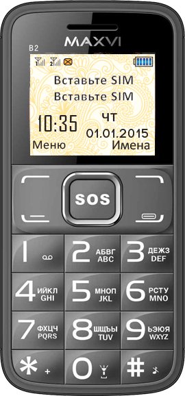 

Кнопочный телефон Maxvi B2 Grey