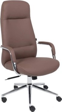 Офисное кресло AksHome Elema (коричневая экокожа/хромированный металл)