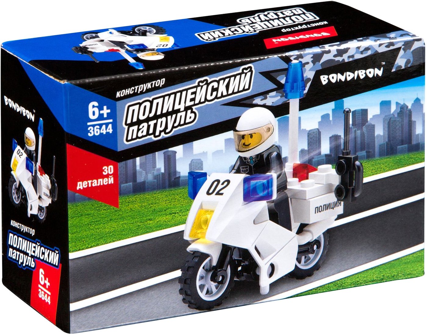 

Конструктор Bondibon Полицейский Патруль ВВ3644 Мотоцикл