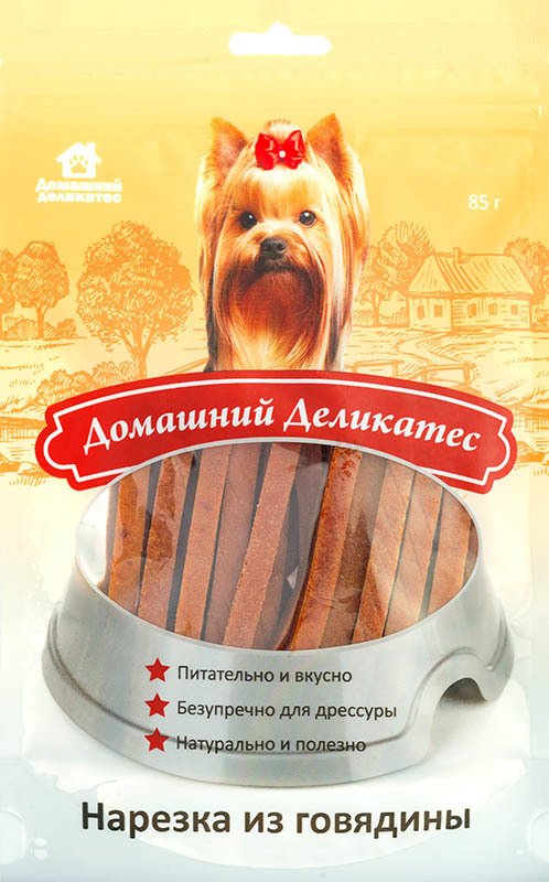 

Лакомство для собак Домашний деликатес Нарезка из говядины 85 г
