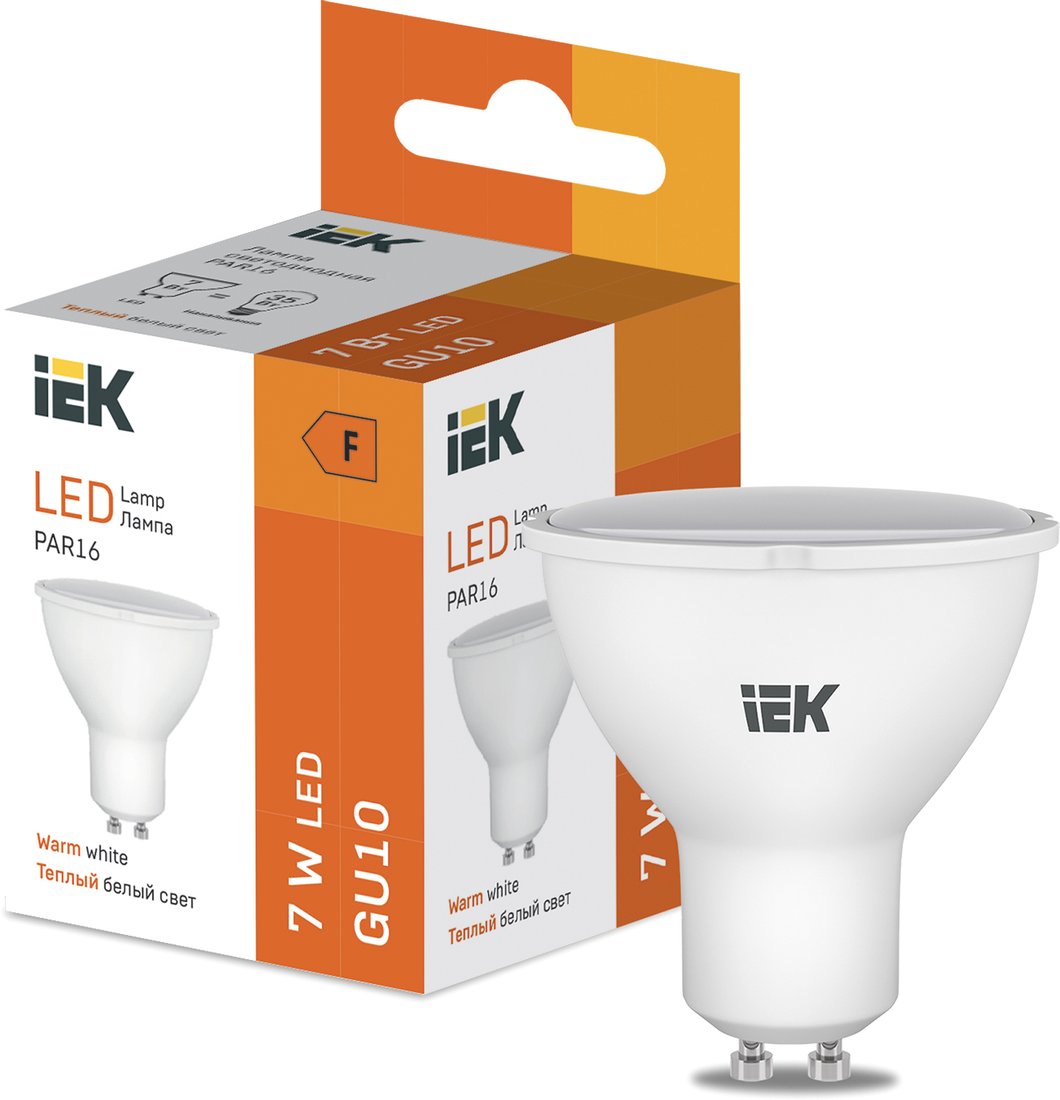 

Светодиодная лампочка IEK LED PAR16 600lm 3000K GU10