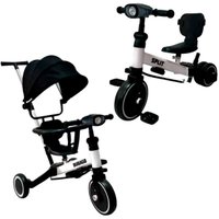 Беговел-велосипед Bubago Split BG-FPY-158-3 с ручкой (черный/белый)