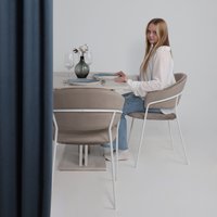 Стул с подлокотниками Алвест AV 433 (светло-коричневый бархат H-61/белый)