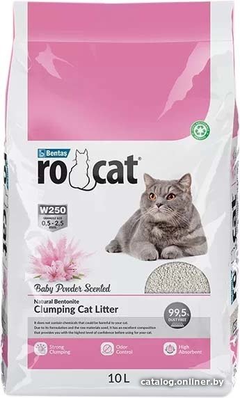 Наполнитель для туалета RoCat W250 Baby Powder 10 л