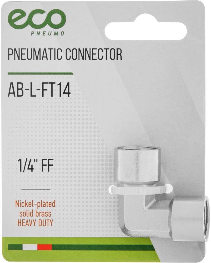 

Фитинг ECO Соединитель пневматический 1/4" AB-L-FT14
