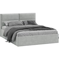 Кровать Трия Глосс универсальная с ПМ тип 1 140x200 (микровелюр Jercy Silver)