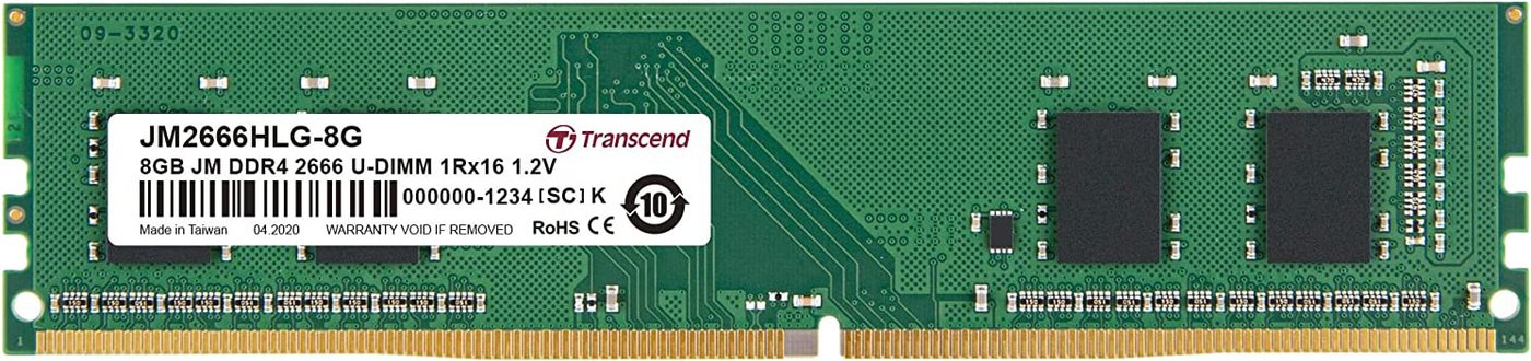 

Оперативная память Transcend JetRam 8GB DDR4 PC4-21300 JM2666HLG-8G