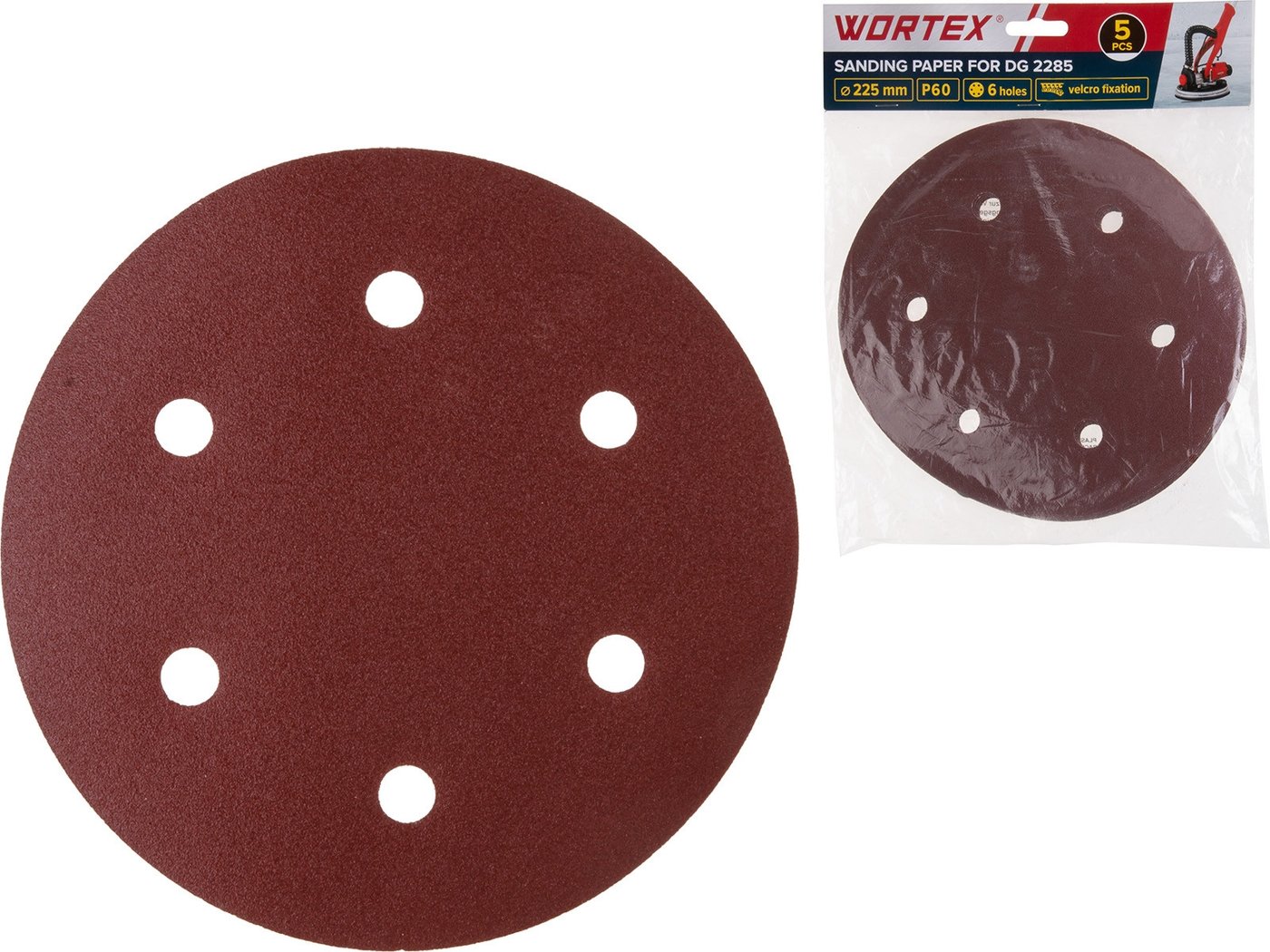 Набор шлифлистов Wortex 1304559 (5шт)
