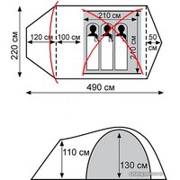 Экспедиционная палатка TRAMP Cave 3 v2 (серый)
