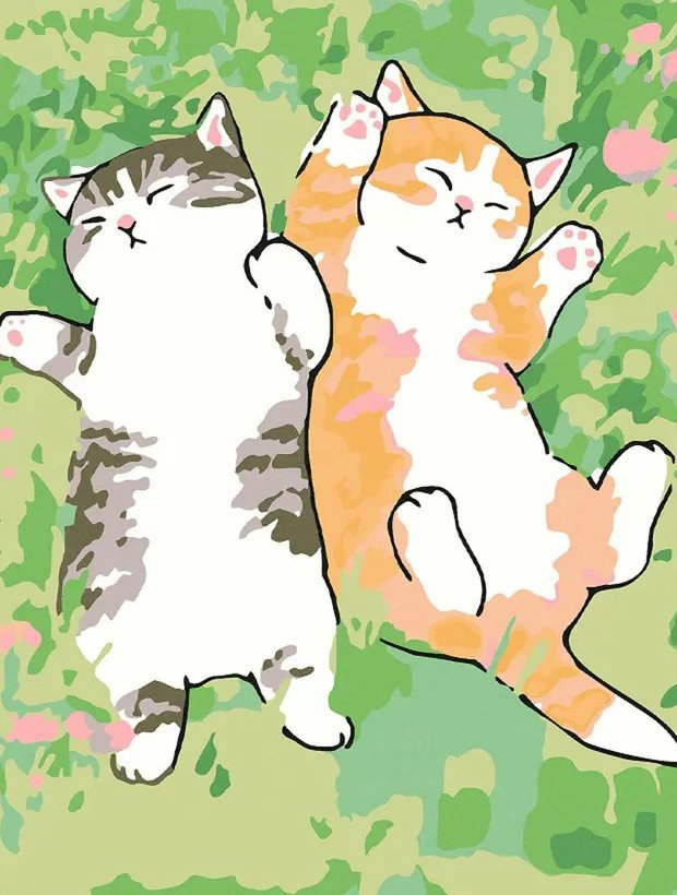 

Картина по номерам Red Panda Котики на траве p54667