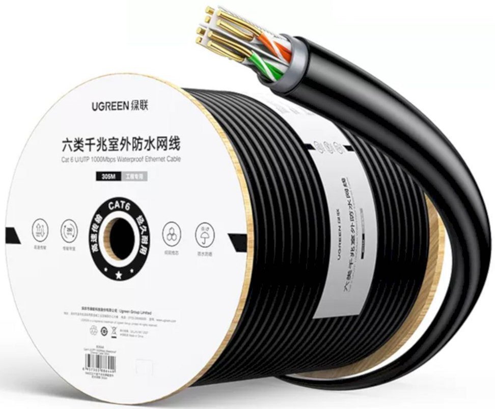 

Кабель Ugreen NW202 80644 (305 м, черный)