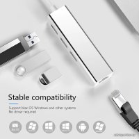 USB-хаб USBTOP USB Type-C - 3xUSB Type-A/RJ-45 556375