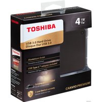 Внешний накопитель Toshiba Canvio Premium HDTW240EB3CA 4TB (темно-серый)