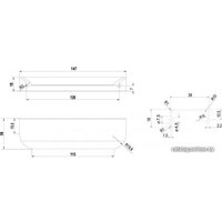 Ручка мебельная Boyard Monte RT110BL.1/128/150