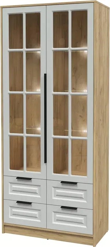 

Шкаф-витрина Интерлиния Концепт КТ-ШВ2 с подсветкой Деко (дуб золотой/грей)