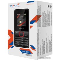 Кнопочный телефон TeXet TM-207 (черный/красный)