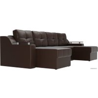 П-образный диван Лига диванов Сенатор 28919 (экокожа, коричневый)