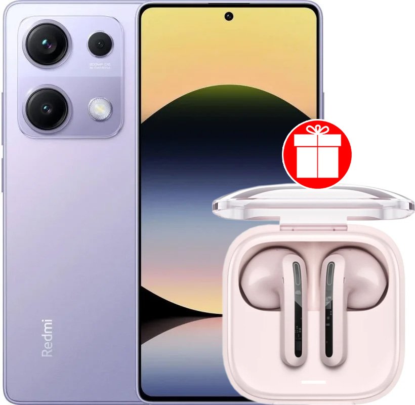 

Телефон Xiaomi Redmi Note 14S 8GB/256GB международная версия (перламутровый фиолетовый) + наушники Xiaomi Redmi Buds 6 Active (розовый)по акции
