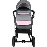 Универсальная коляска Alis Alvaro F (3 в 1, Al 03 темно-серый/светло-серый/розовая кожа)