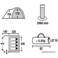 Кемпинговая палатка Green Glade Tarzan 4