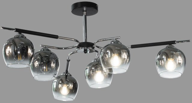 

Люстра средней высоты Aitin Pro НПБ 02-6х60-105 K312/6 (черный/хром)