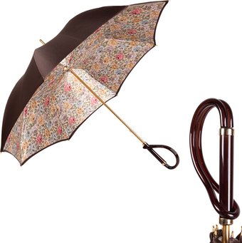 Зонт-трость Pasotti Marrone Roselline Plastica