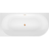 Ванна Wellsee Excellence Pro 180x80 28760804R (пристенная ванна (левая) белый глянец, экран, ножки, сифон-автомат золото)