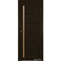 Межкомнатная дверь Юркас Лайт 9 ДО 90x200 (дуб шоколад/стекло мателюкс бронза матовое)