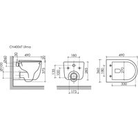 Унитаз подвесной Ceramica Nova Ulma Торнадо CN4006T (с крепежом и сиденьем)