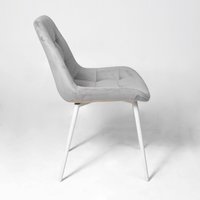 Стул Алвест AV 405 (светло-серый бархат Н-09/белый)