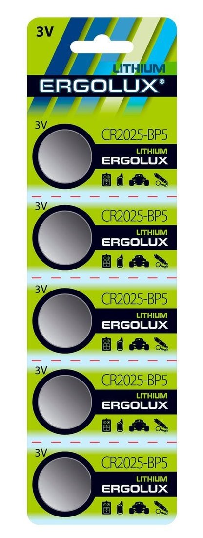 

Батарейка Ergolux CR2025 BL-5 5шт
