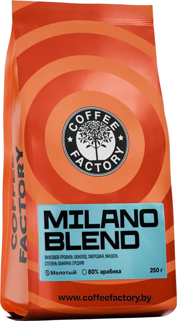 

Кофе Coffee Factory City Milano Blend молотый 250 г