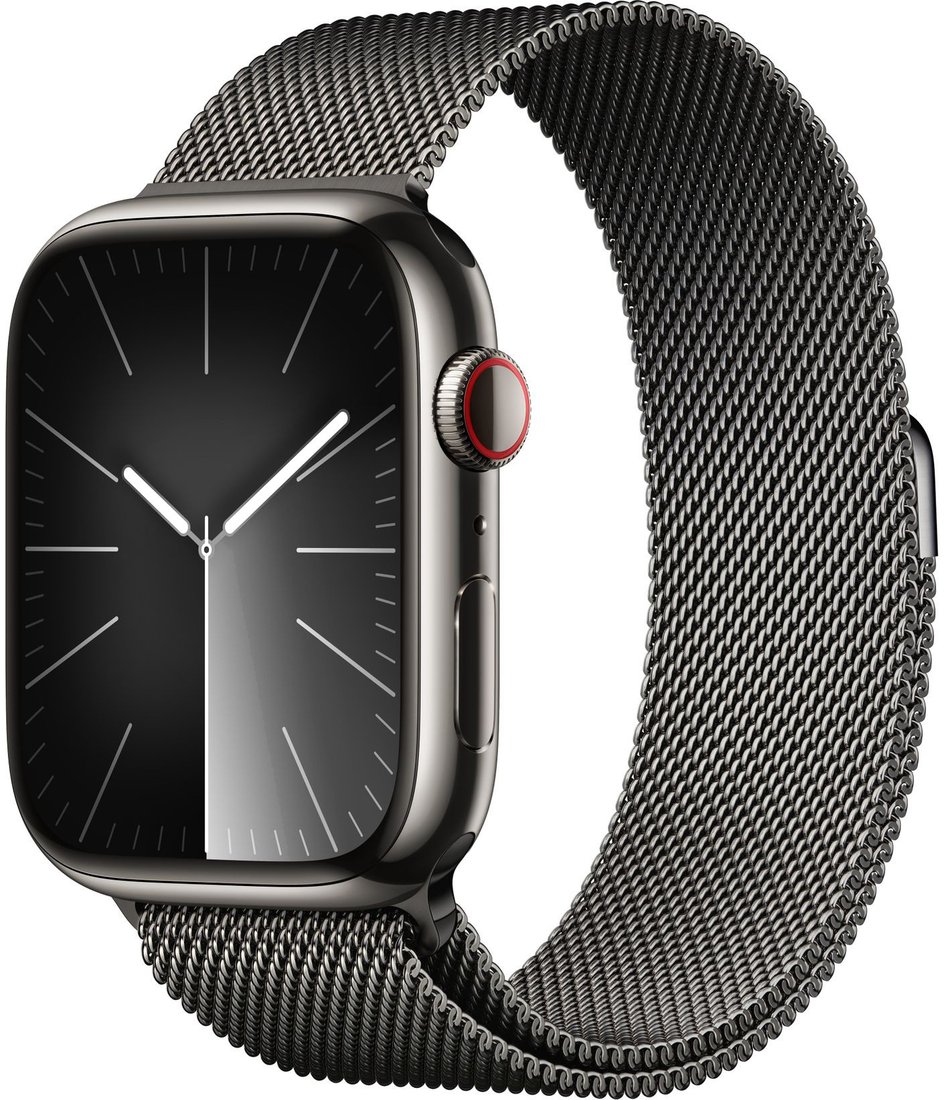 

Умные часы Apple Watch Series 9 LTE 45 мм (корпус из нержавеющей стали, графит/миланский графитовый)