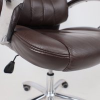 Офисное кресло AksHome King A (натуральная кожа, темно-коричневый)