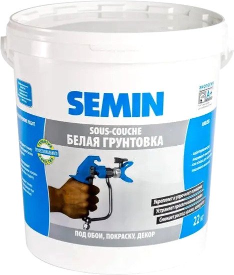 

Грунт-эмаль Semin Sous-Couche Airless 22 кг (белая крышка)