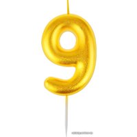 Свеча для торта Meshu Цифра 9 MS_59372 (золото)