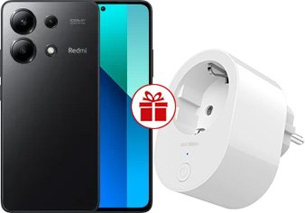 Xiaomi Redmi Note 13 8GB/512GB с NFC международная версия (полуночный черный) и Xiaomi Smart Plug 2 Wi-Fi по акции