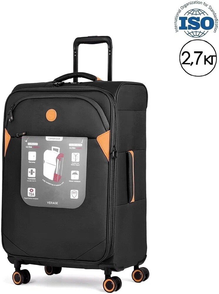 Чемодан-спиннер Verage Cambridge-II 20077W-2 68 см (черный)