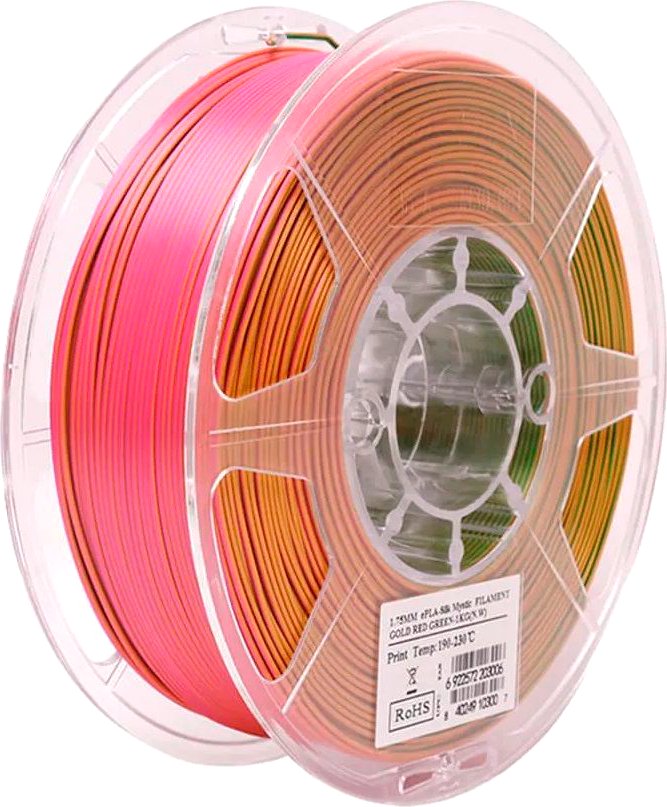 

Пластик eSUN ePLA-Silk Mystic Filament ePLA-SilkMystic-P175JRG1 (1.75мм, 1кг, золотой/красный/зеленый)