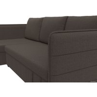 Угловой диван Лига диванов Слим левый 121148L (рогожка Амур, коричневый)