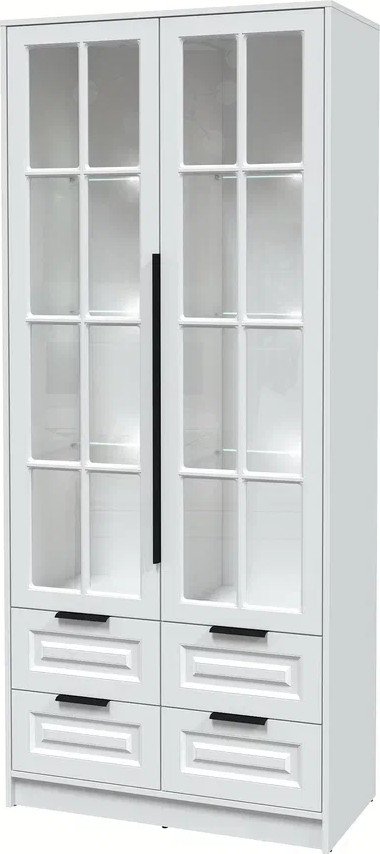 

Шкаф-витрина Интерлиния Концепт КТ-ШВ2 с подсветкой Деко (белый платинум/белый)