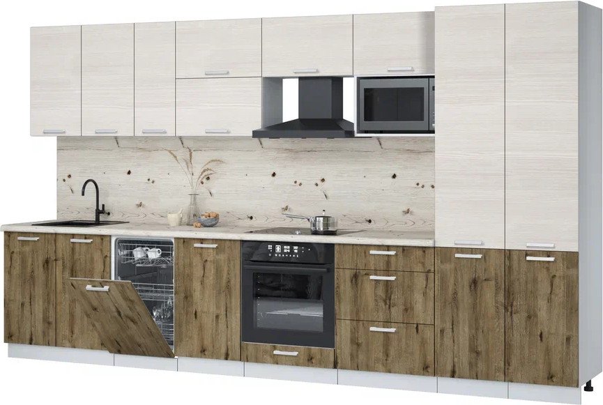 

Готовая кухня Интерлиния Мила Лайт 3.7-ПМ4 (вудлайн кремовый/дуб веллингтон/бискайская сосна)