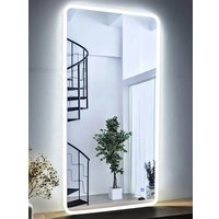 Зеркало с подсветкой  eMZe Smartphone 50x100 LED.UV.SMART.50.100.BEL (белый с УФ-окантовкой и подсветкой)