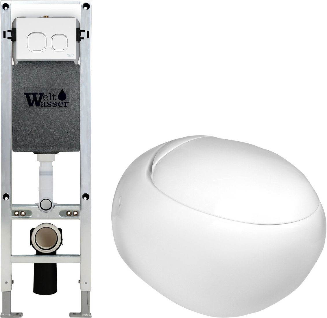 Унитаз подвесной WeltWasser Amberg 350 ST + Jeckenbach 004 GL-WT + Amberg RD-WT