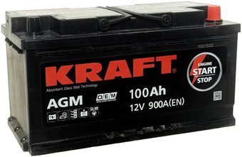 Автомобильный аккумулятор KRAFT AGM R+ (100 А·ч)