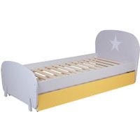 Кровать Polini Kids Mirum 1915 c ящиком (серый/желтый)