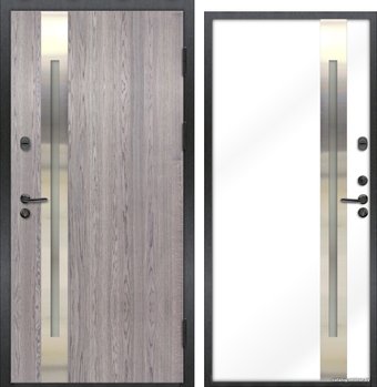 Металлическая дверь NORD DOORS Норд 70 НС-18Н21Ч35-П (правый, серый дуб/белый)