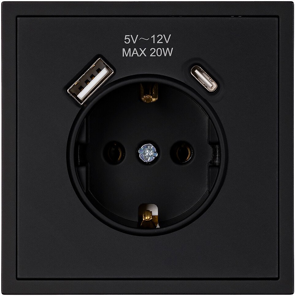 Розетка SmartBuy Капелла SBE-09b-16-S1-USB