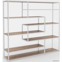 Стеллаж Hype Mebel Зиг-Заг 200x150 (белый/дуб галифакс натуральный)