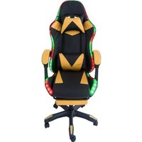 Игровое (геймерское) кресло AR GAMING AR 005 (с LED подсветкой, черный/желтый)